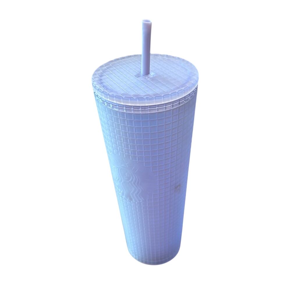 Starbucks '22 Spring White Unicorn Iridescent Grid Soft Touch Tumbler Venti 24oz